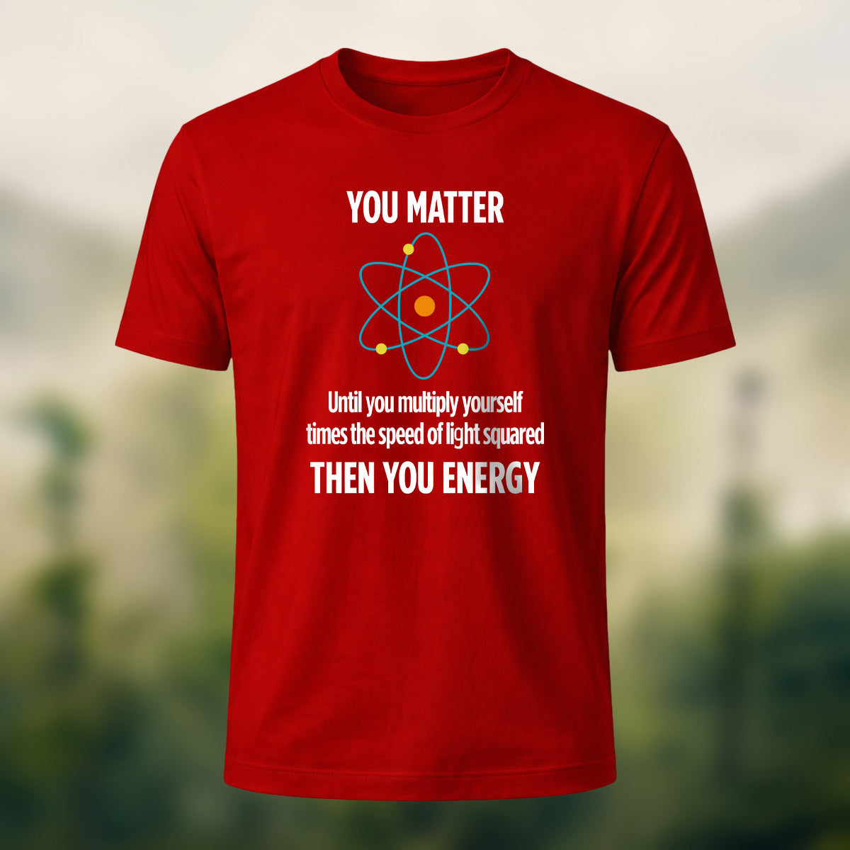 Creative Atomic Model Print Casual Soft Cotton T-Shirt