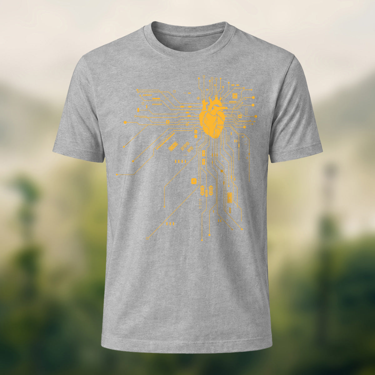 Creative Heart Pattern Combed Cotton T-Shirt