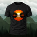 Vintage Sunset Forest Fishing T-Shirt