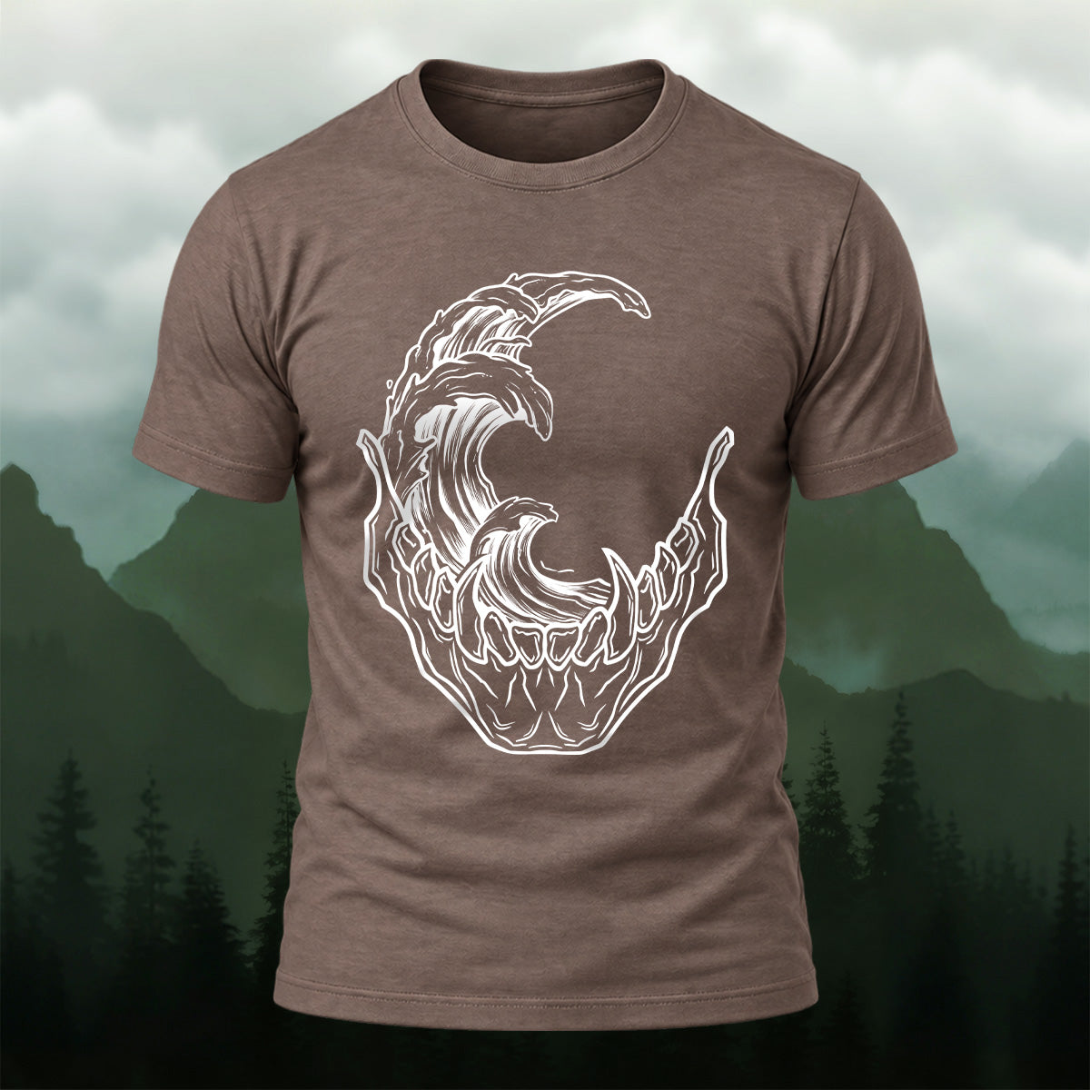 Abstract Skeleton Wave Premium Cotton T-Shirt