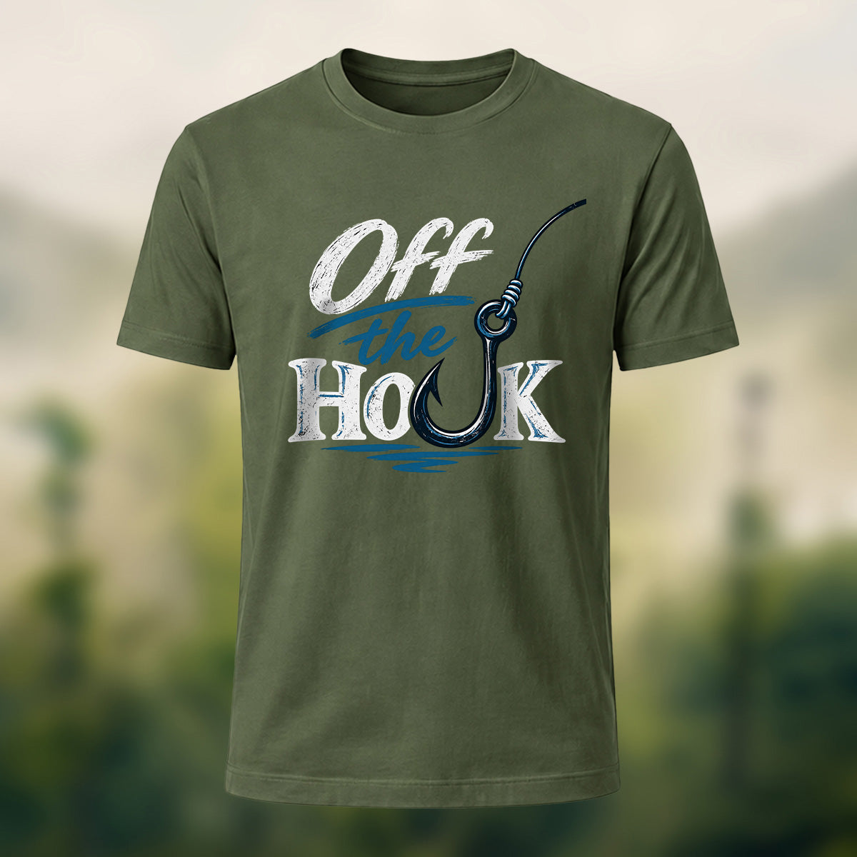 Vintage Fishing Hook Premium Cotton T-Shirt