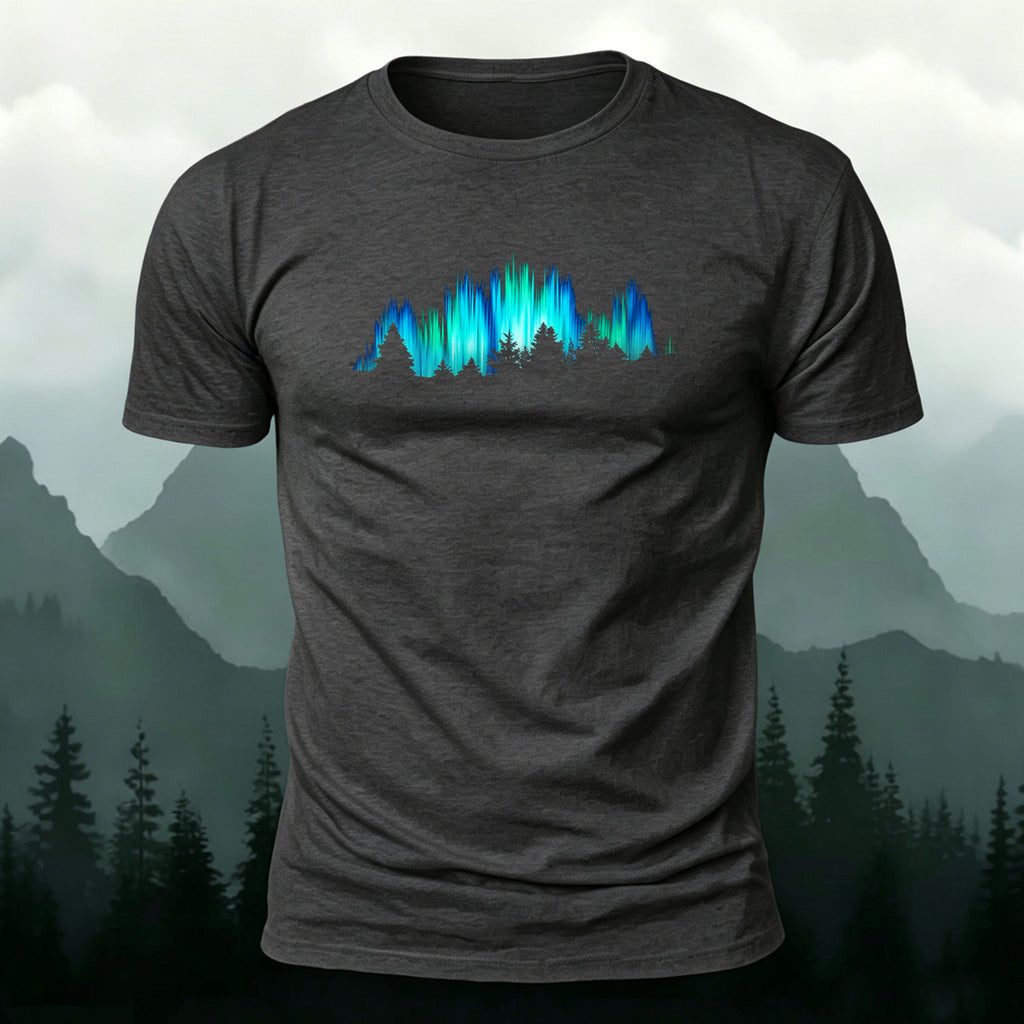 Creative Mountain and Forest Print Outdoor Cotton Tee