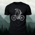 Fun Fish Riding Bicycle Print Soft Cotton T-shirt
