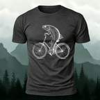 Fun Fish Riding Bicycle Print Soft Cotton T-shirt
