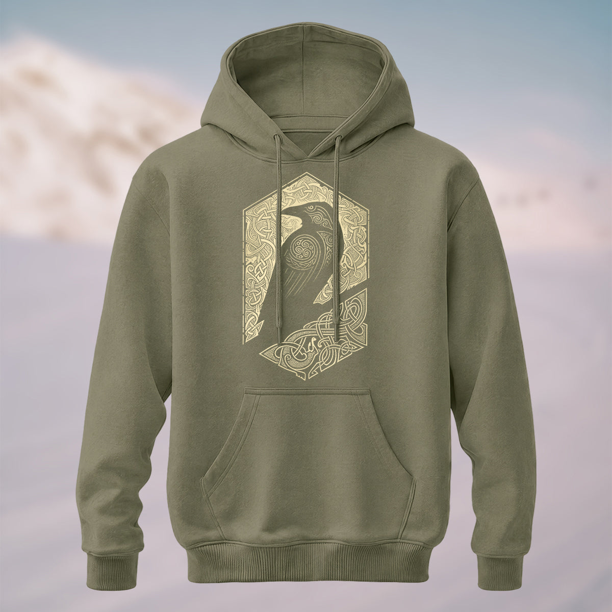 Cotton Made Bird Totem Print Casual Versatile Hoodie
