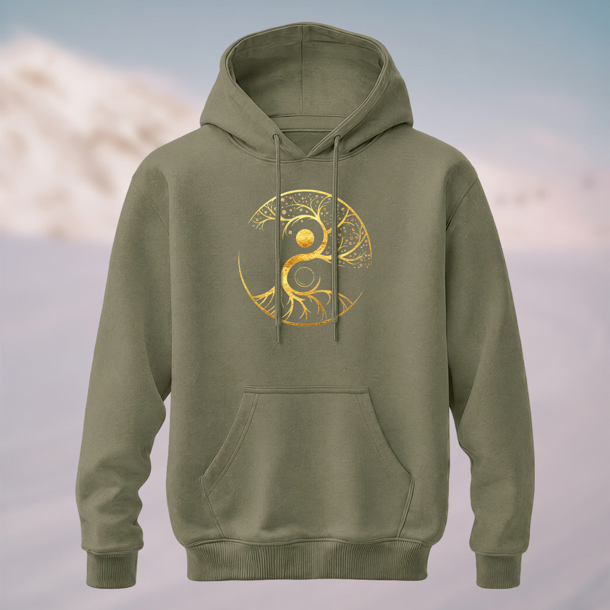 Cotton Made Tree of Life Print Hoodie