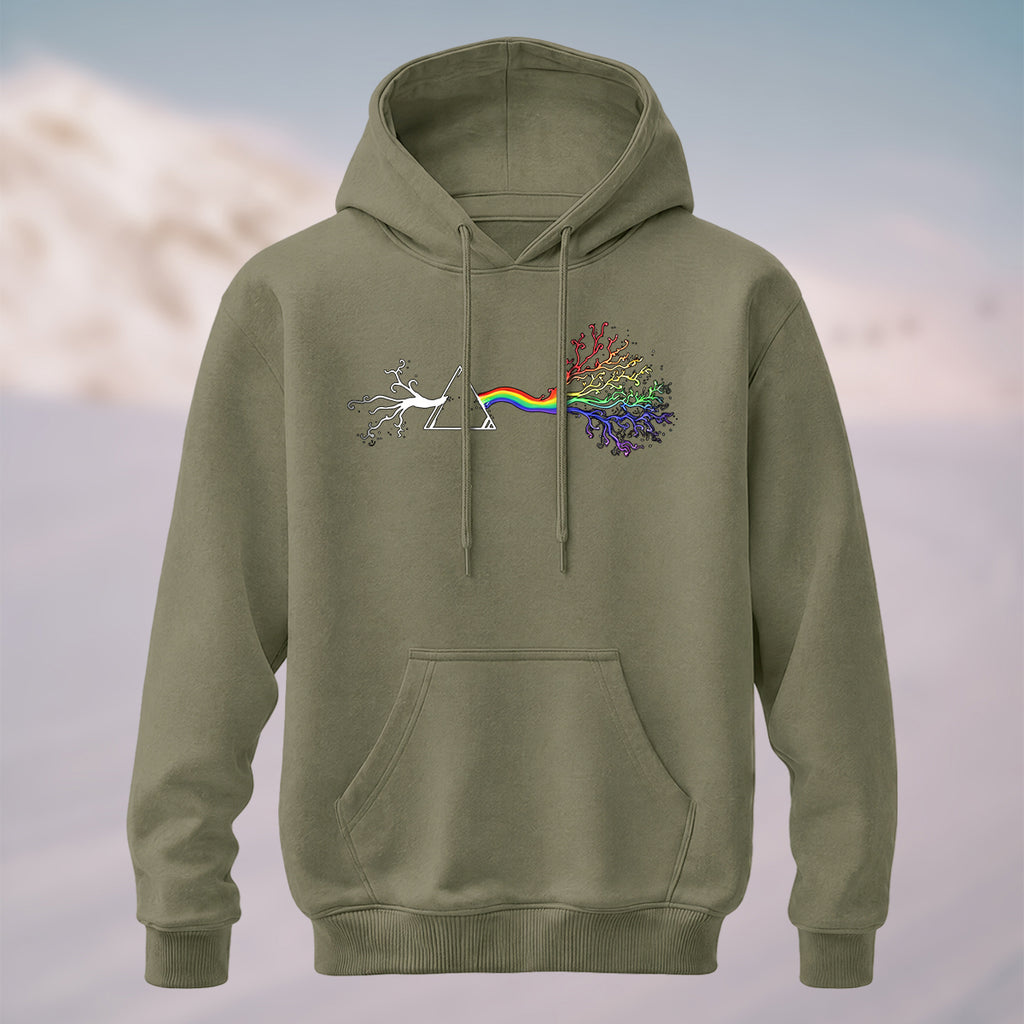 Cotton Made Creative Rainbow Tree Print Hoodie