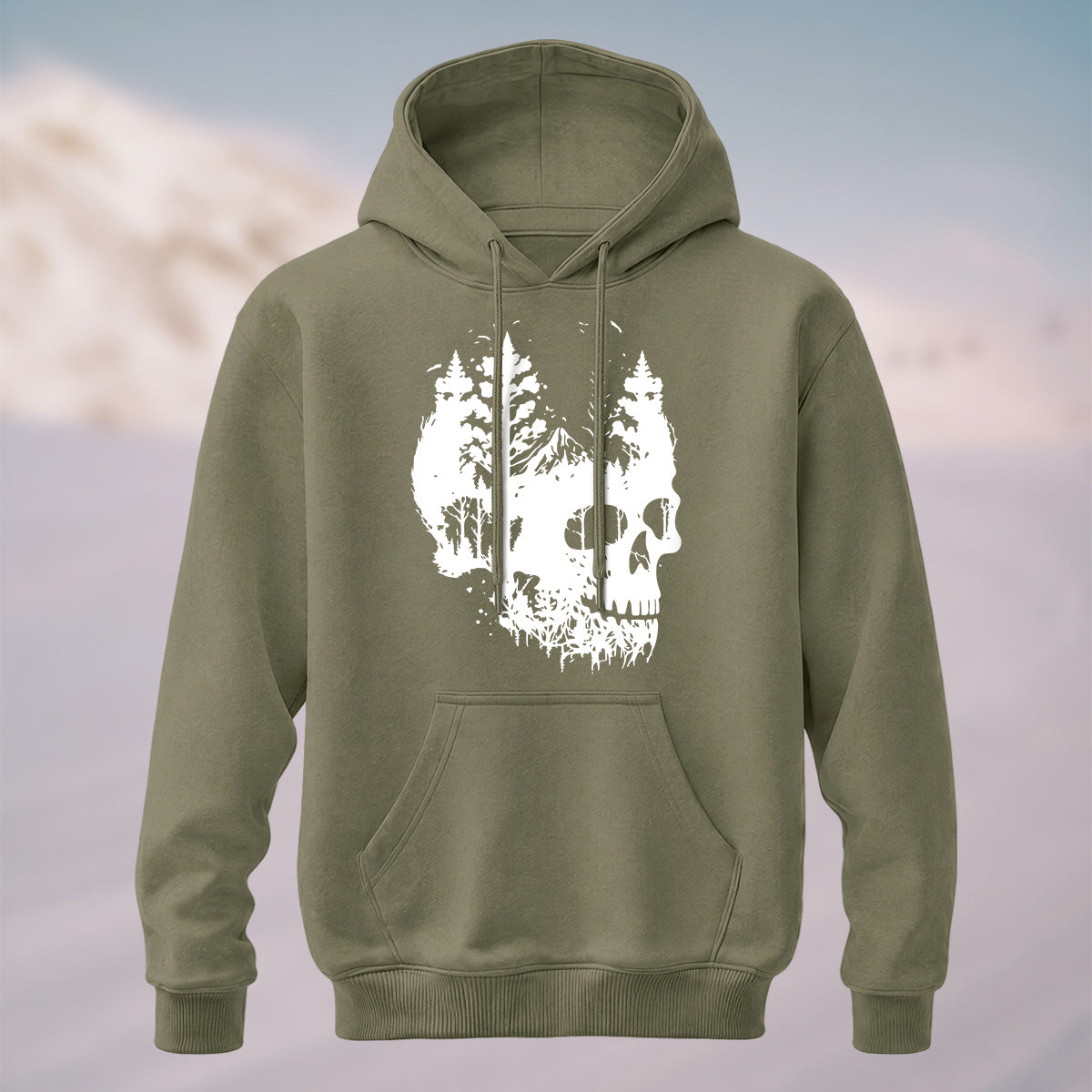 Cotton Made Dark Skull Print Hoodie