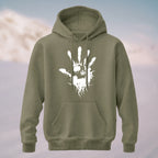 Cotton Made Dark Palm Skeleton Print Hoodie