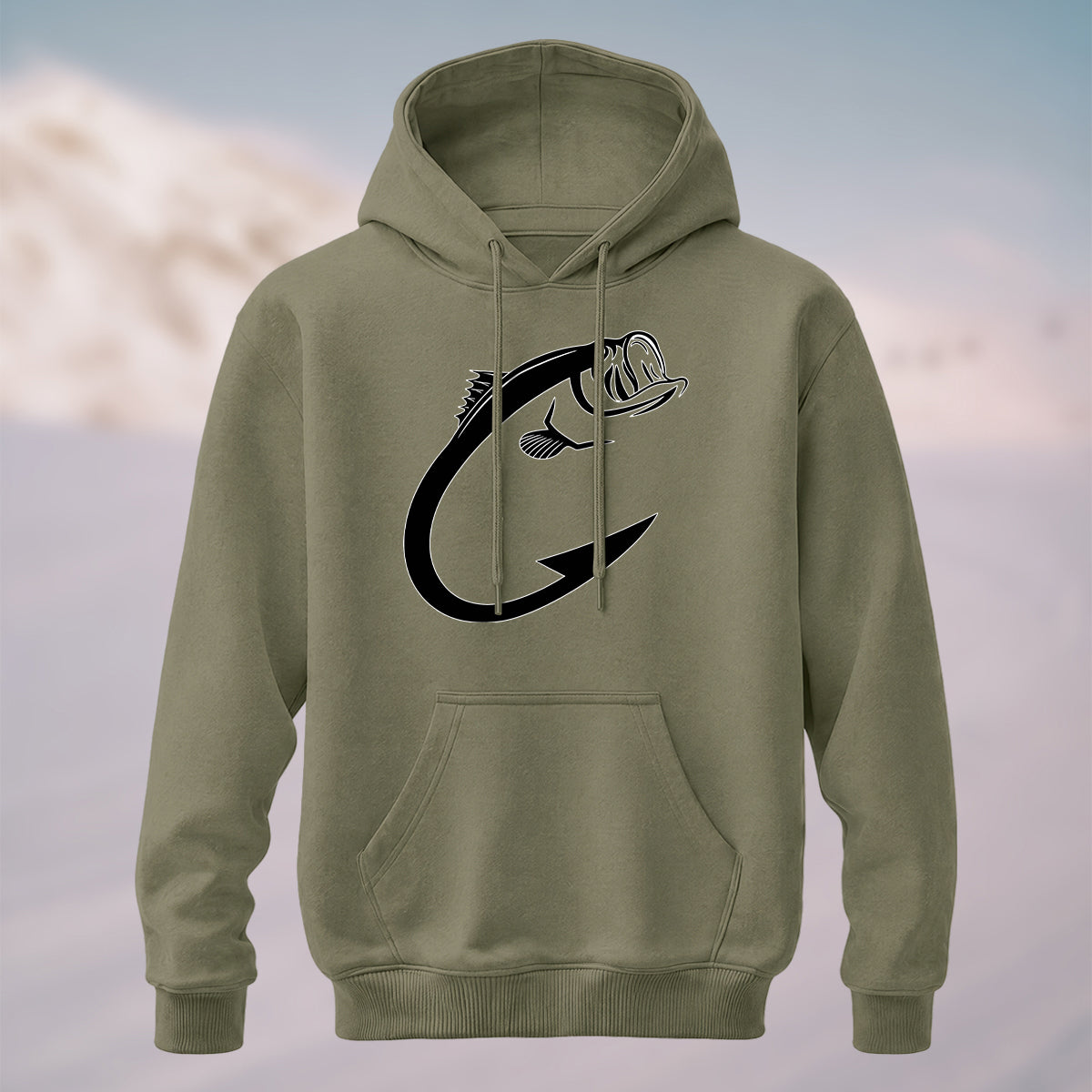 Cotton Made Creative Fish Shaped Hook Print Hoodie
