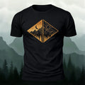 Landscape Art Frame Printed Mountain-style Casual T-Shirt