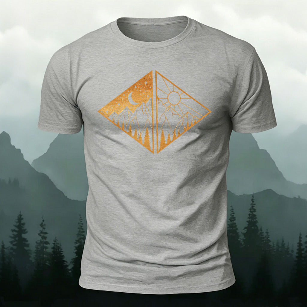 Landscape Art Frame Printed Mountain Casual T-Shirt