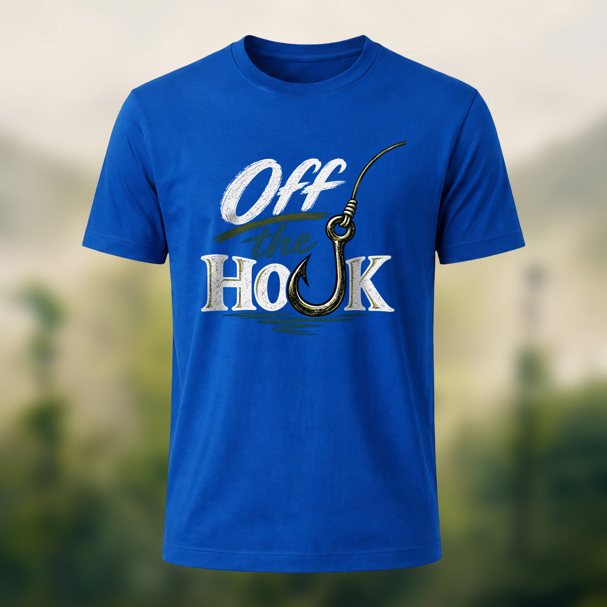 Vintage Fishing Hook Premium Cotton T-Shirt