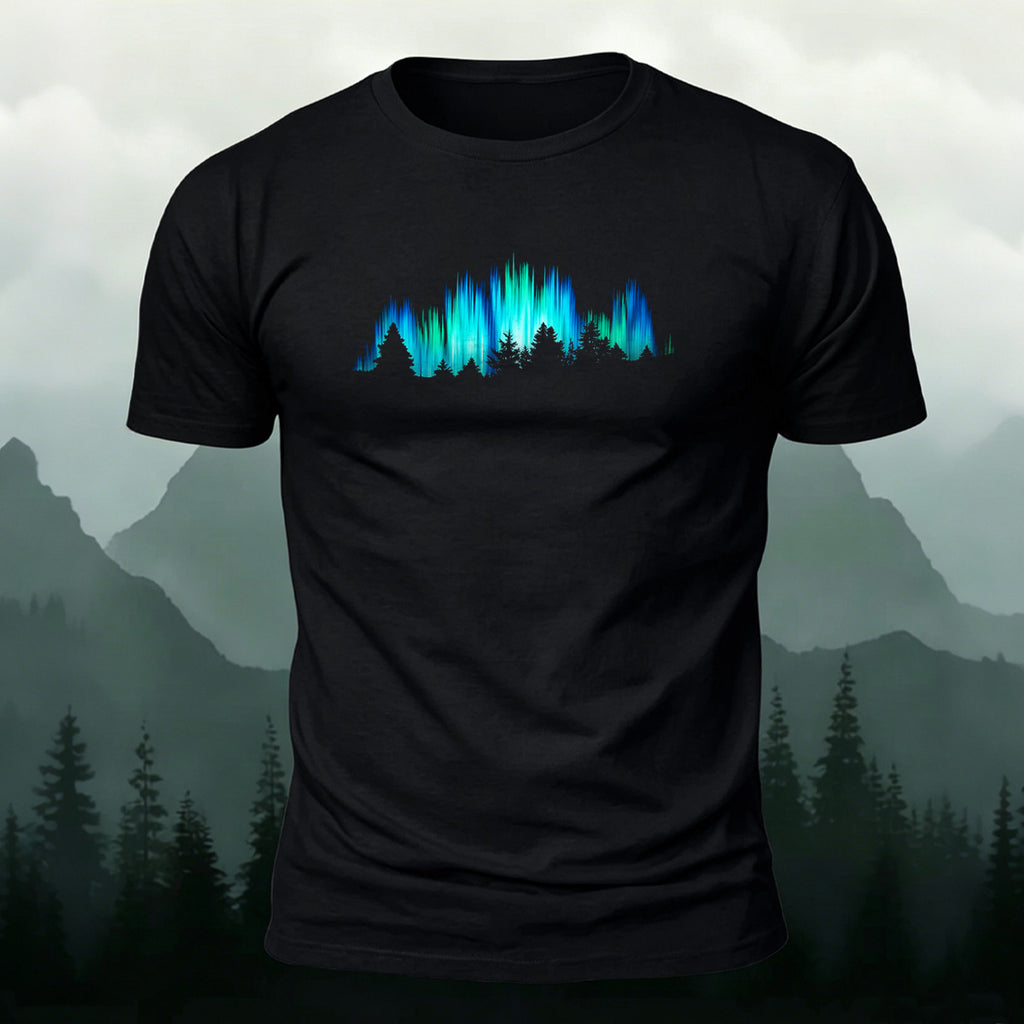 Creative Mountain and Forest Print Outdoor Cotton Tee
