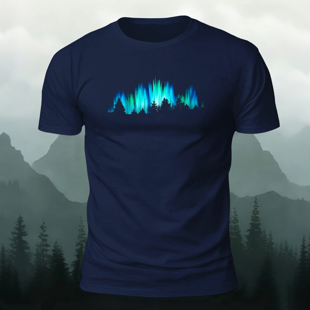 Creative Mountain and Forest Print Outdoor Cotton Tee