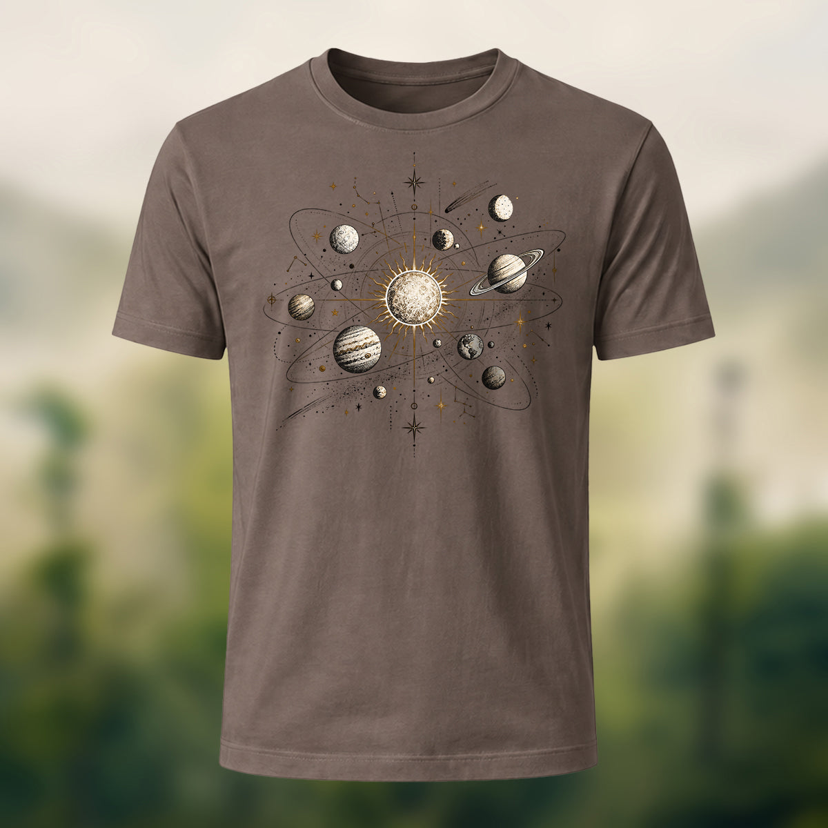 DTG Vintage Planetary Chart Combed Cotton T-Shirt