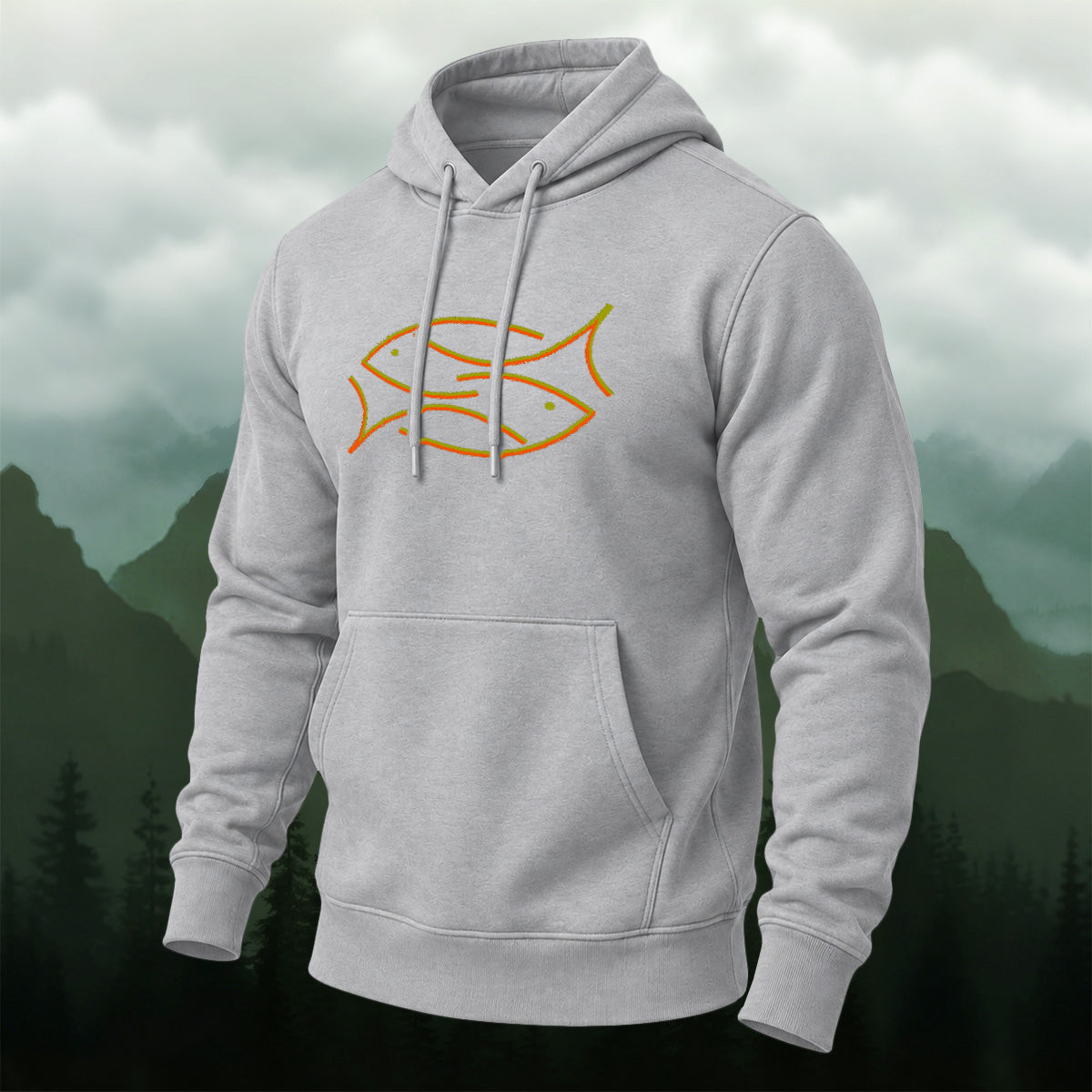 Cotton Made Artistic Coastal Fish Hoodie