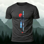 Minimalist Creative Red Sun Print Cotton T-Shirt