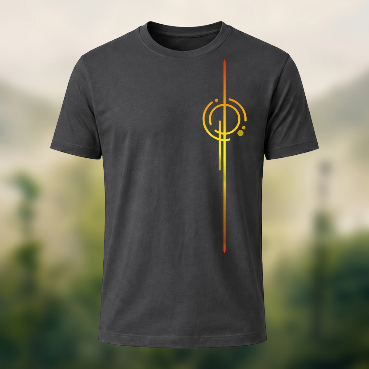 Clean Abstract Geometry Premium Cotton T-Shirt Charcoal