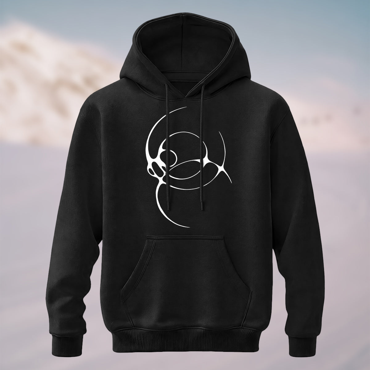 Cotton Made Minimal Norse Knotwork Hoodie Black