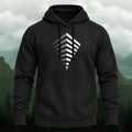 Cotton Made Abstract Geometry Structure Hoodie Black