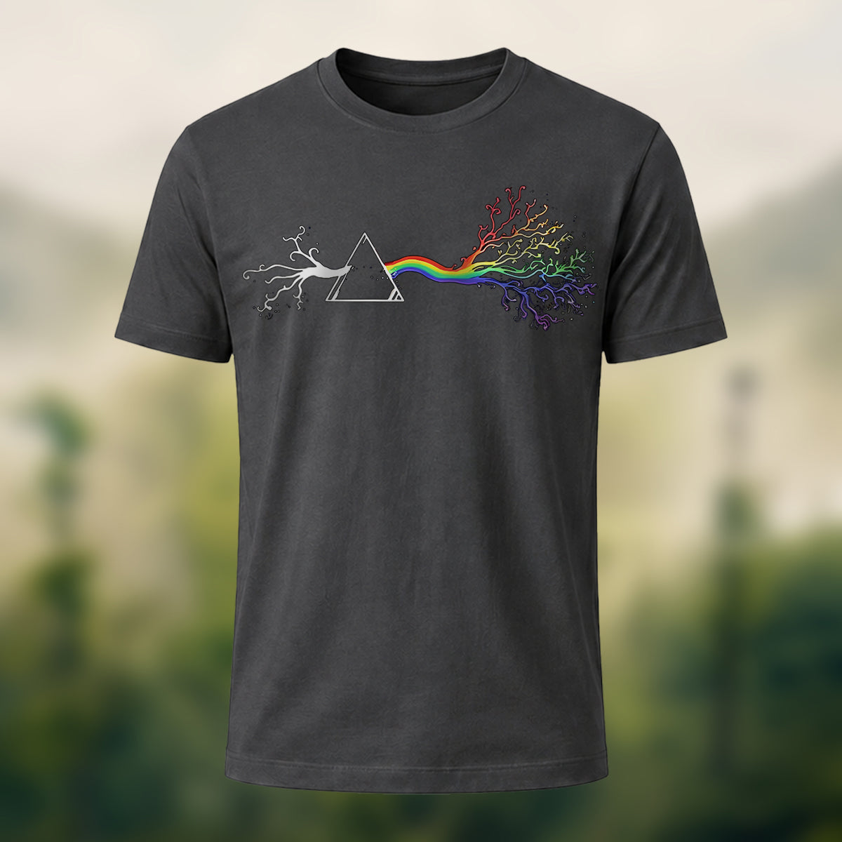 Art of Life Printed Combed Cotton Casual T-Shirt Charcoal