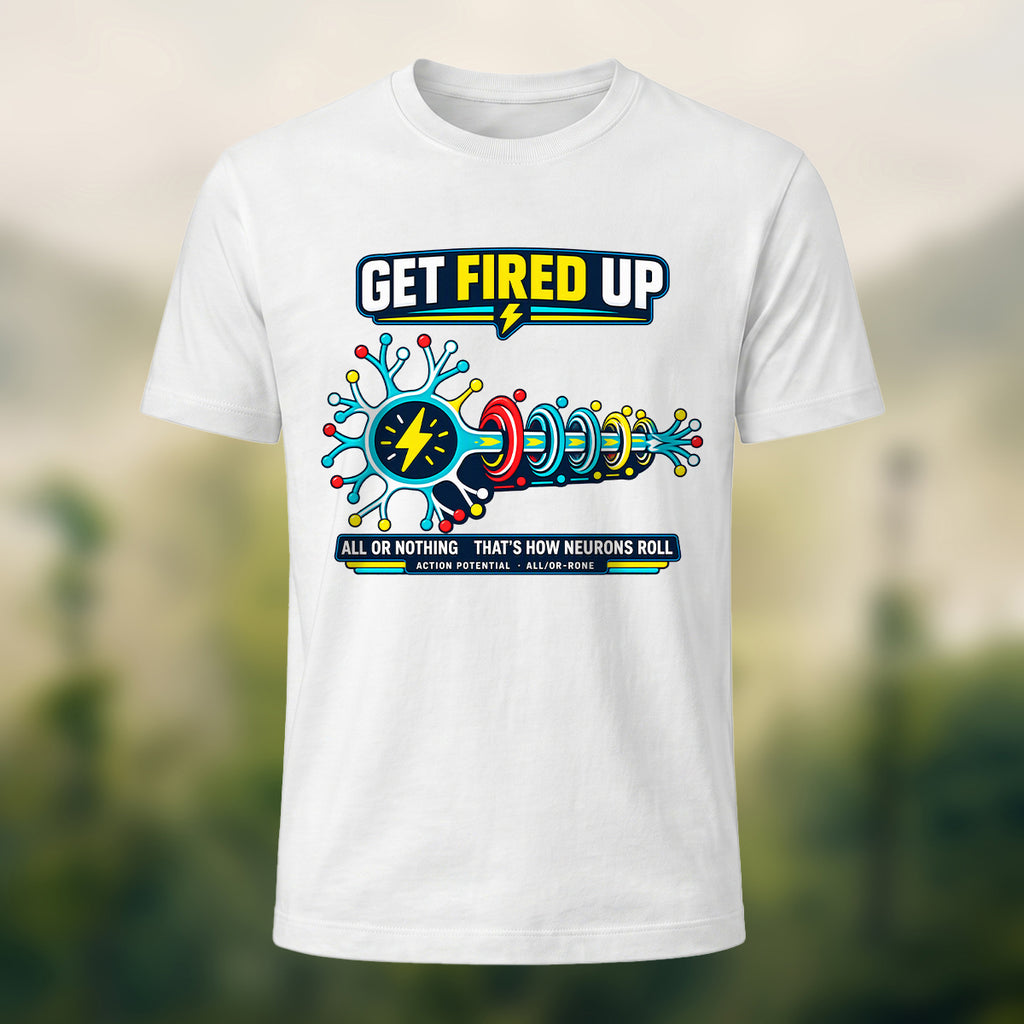 Futuristic Neuron Print Premium Cotton T-Shirt White