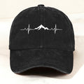Outdoor Mountain Heartbeat Baseball Cap Black