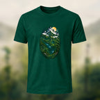 Design-Forward Alpine Fingerprint Premium Cotton Tee Forest Green
