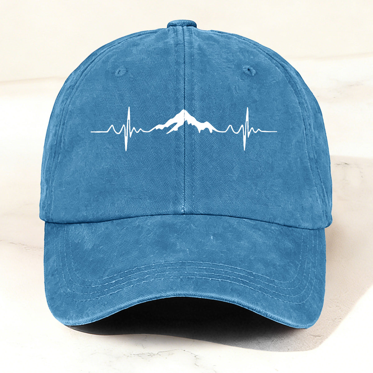 Outdoor Mountain Heartbeat Baseball Cap Sky Blue
