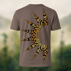 Sacred Sun Print Premium Cotton T-Shirt Coffee