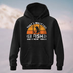 Cotton Made Retro Fishing Quote Hoodie Black