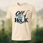 Vintage Fishing Hook Premium Cotton T-Shirt Beige