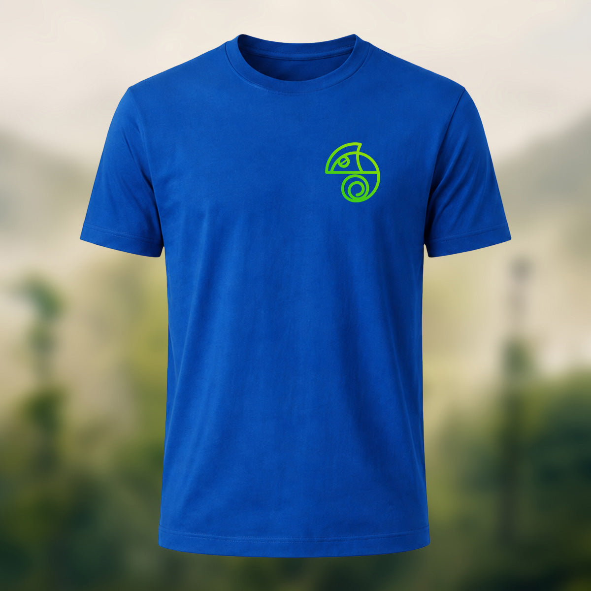 Artistic Abstract Chameleon Soft Cotton T-Shirt Royal Blue