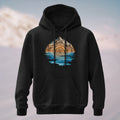 Cotton Made Natural Tree Ring Reflection Hoodie Black