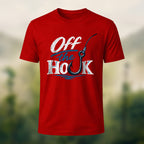 Vintage Fishing Hook Premium Cotton T-Shirt Red