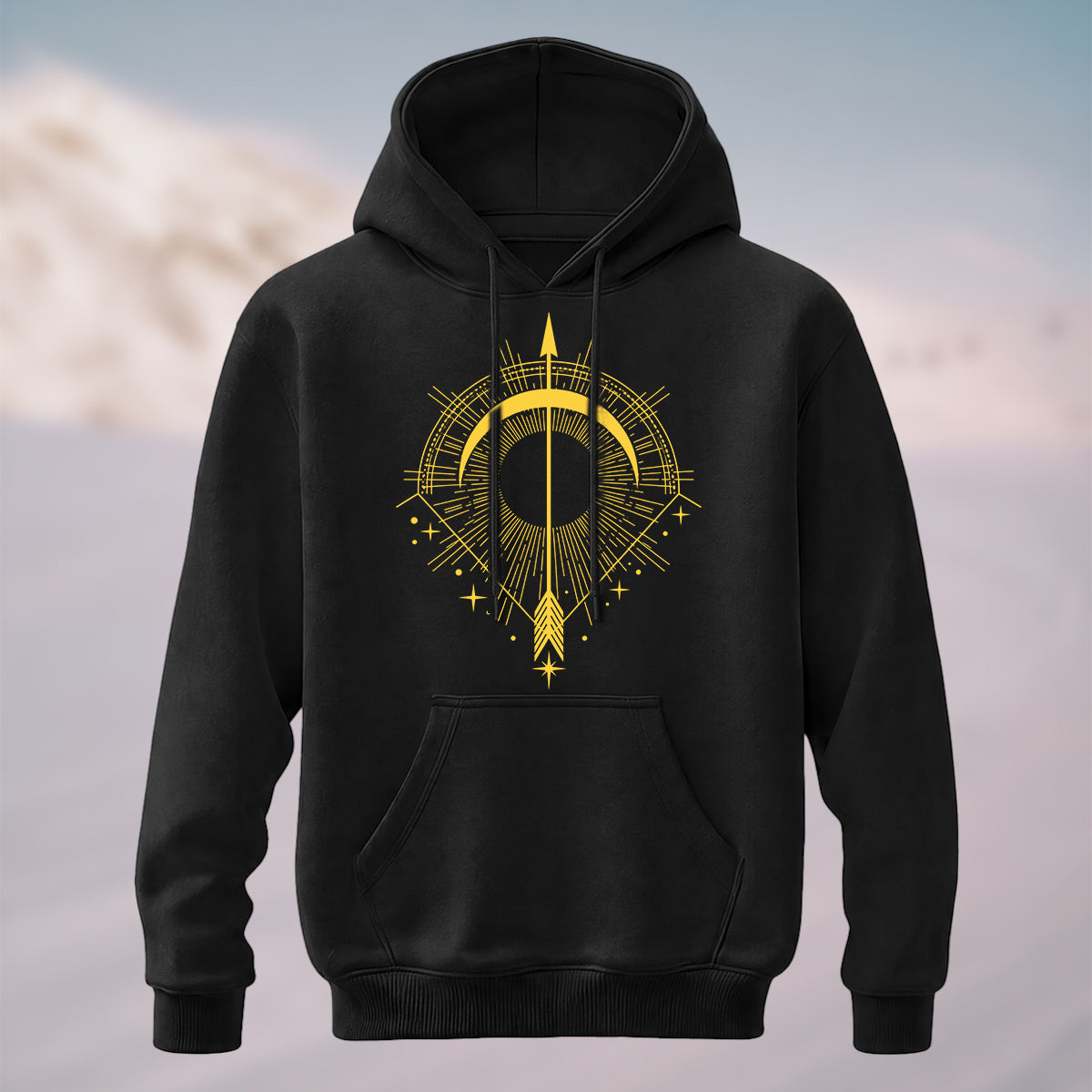 Cotton Made Striking Golden Arrow Hoodie Black
