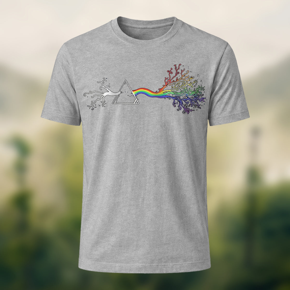 Art of Life Printed Combed Cotton Casual T-Shirt Heather Grey