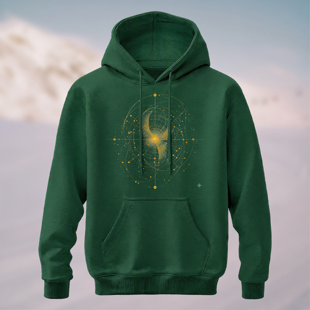 Cotton Made Artistic Astral Chart Hoodie Forest Green