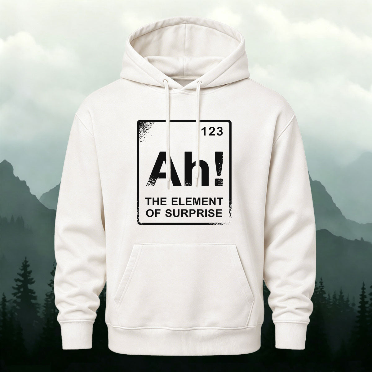 Cotton Made The Element Of Surprise Print Hoodie White