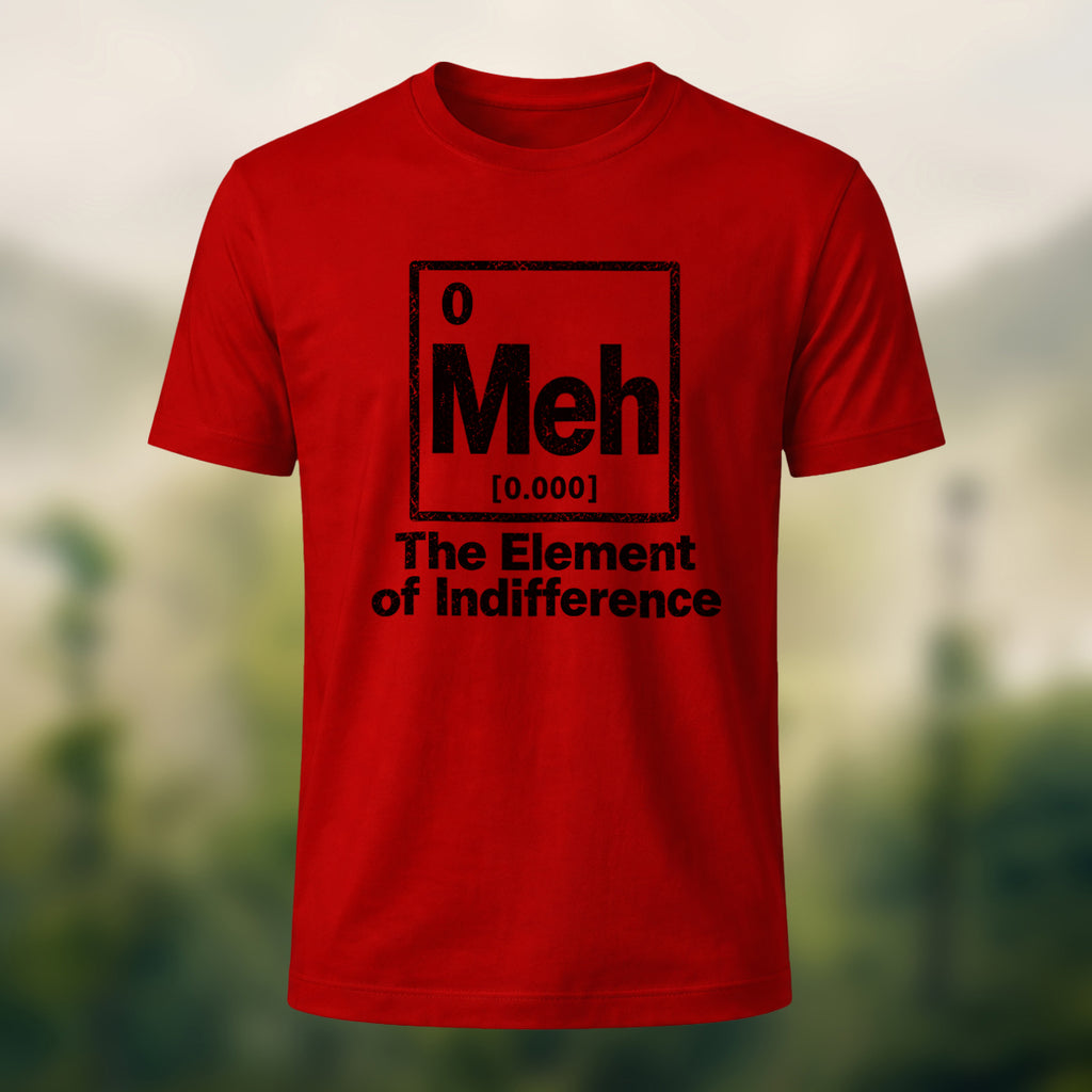 Playful Meh Chemistry Element Soft Cotton T-Shirt Red