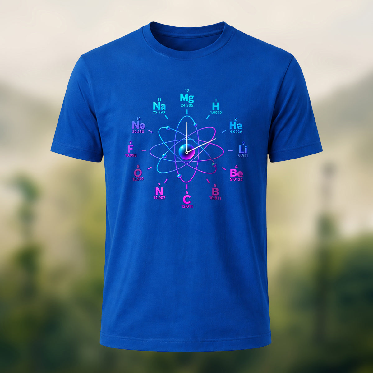 Creative Element Clock Premium Cotton T-Shirt Royal Blue