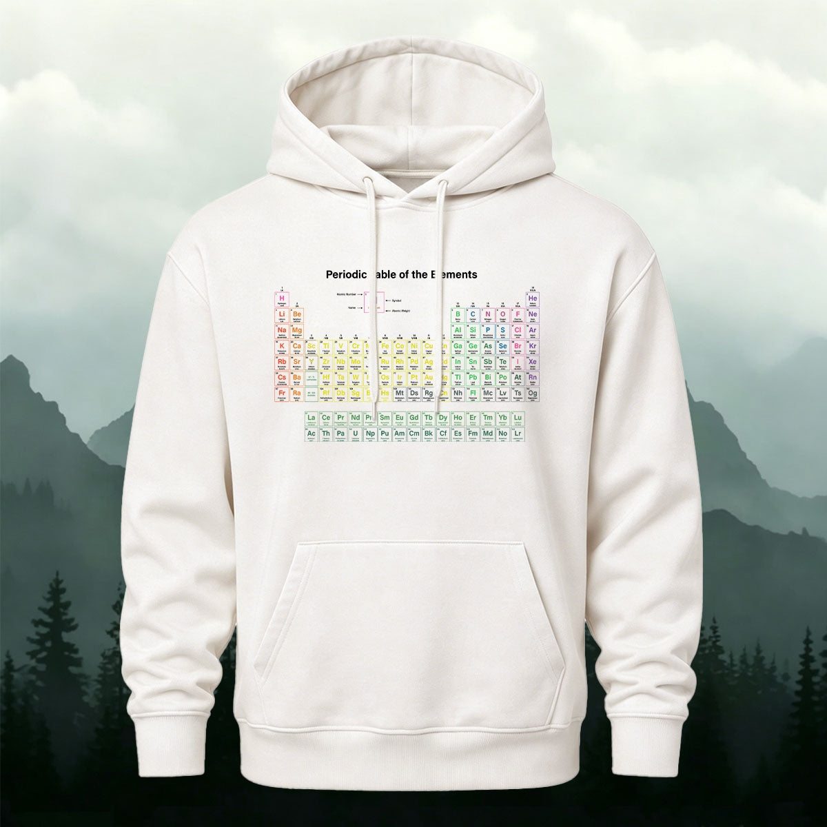 Cotton Made Periodic Table of Elements Hoodie White