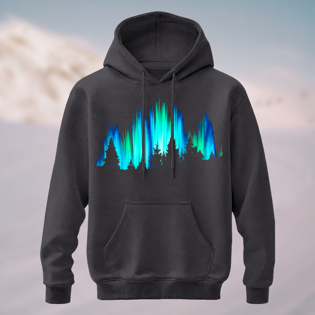 Cotton Made Dreamy Aurora Forest Hoodie Dkgy