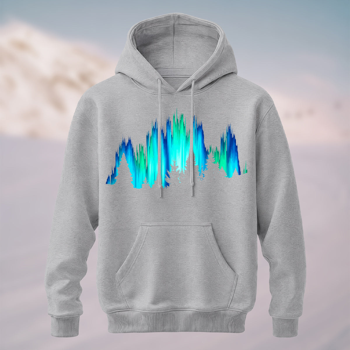 Cotton Made Dreamy Aurora Forest Hoodie Heather Grey