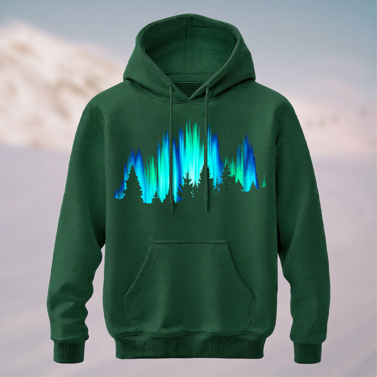 Cotton Made Dreamy Aurora Forest Hoodie Forest Green
