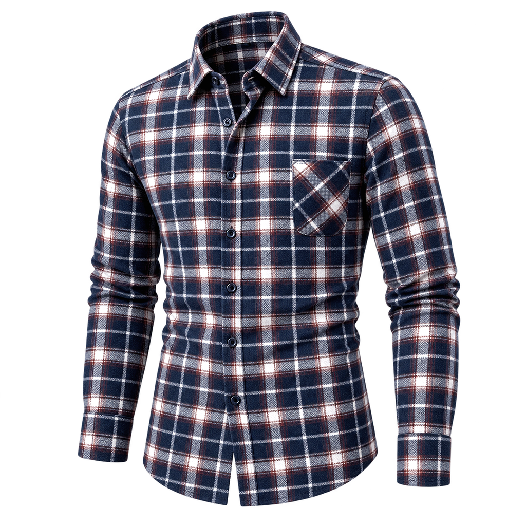 Vintage Brushed Plaid Pure Cotton Shirt 08