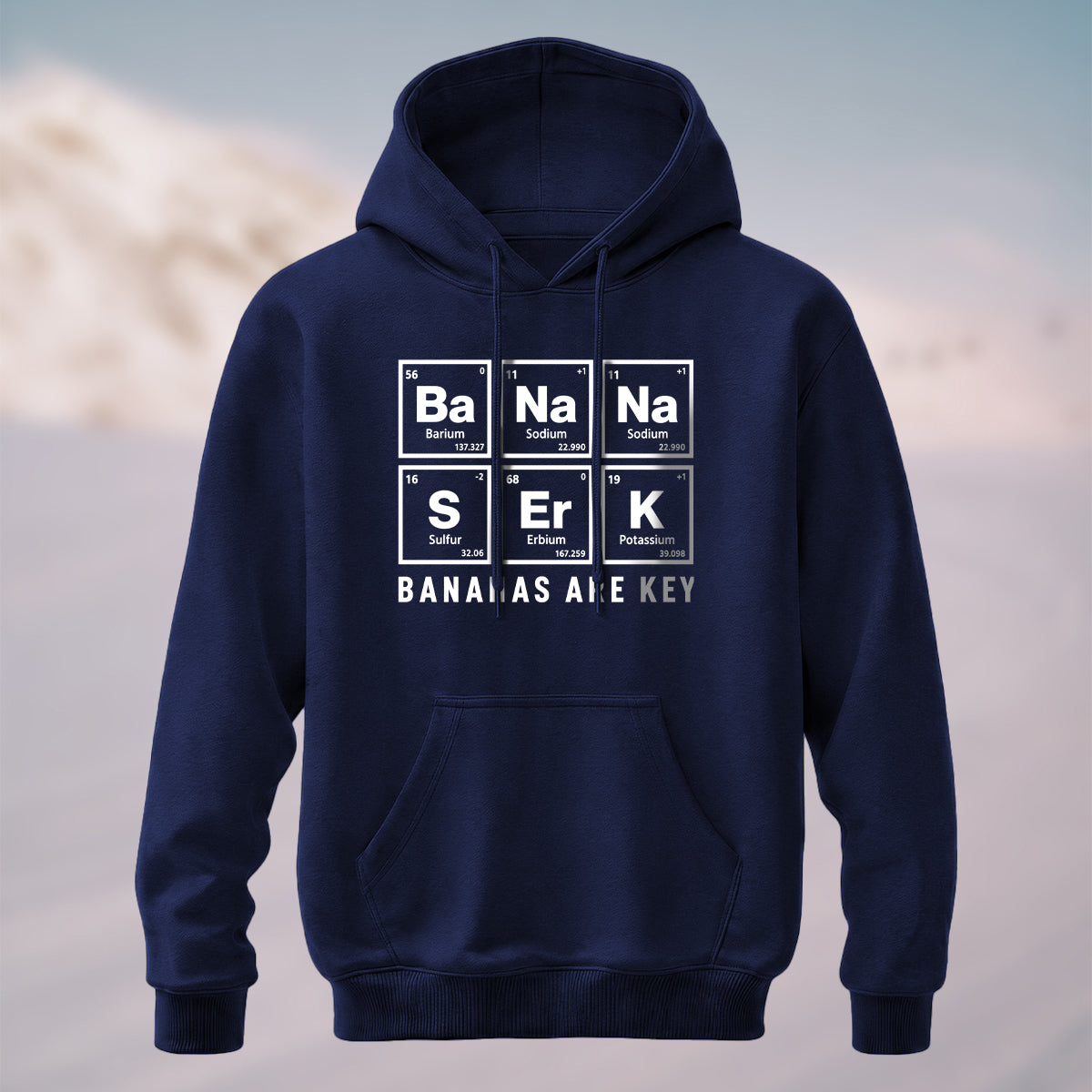 Cotton Made Chemistry Banana Pun Hoodie Navy
