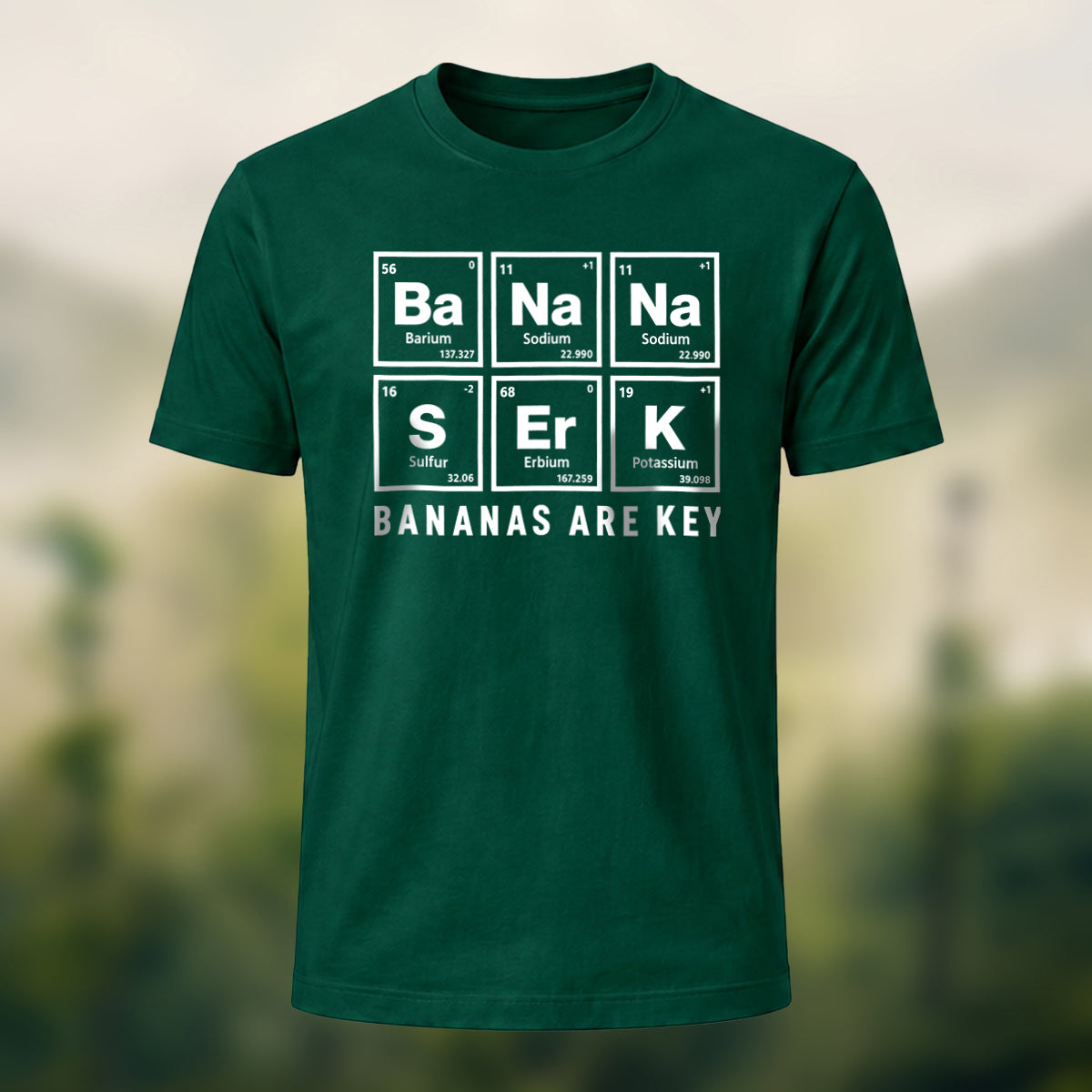 Minimal Chemistry Elements Soft Cotton T-Shirt Forest Green