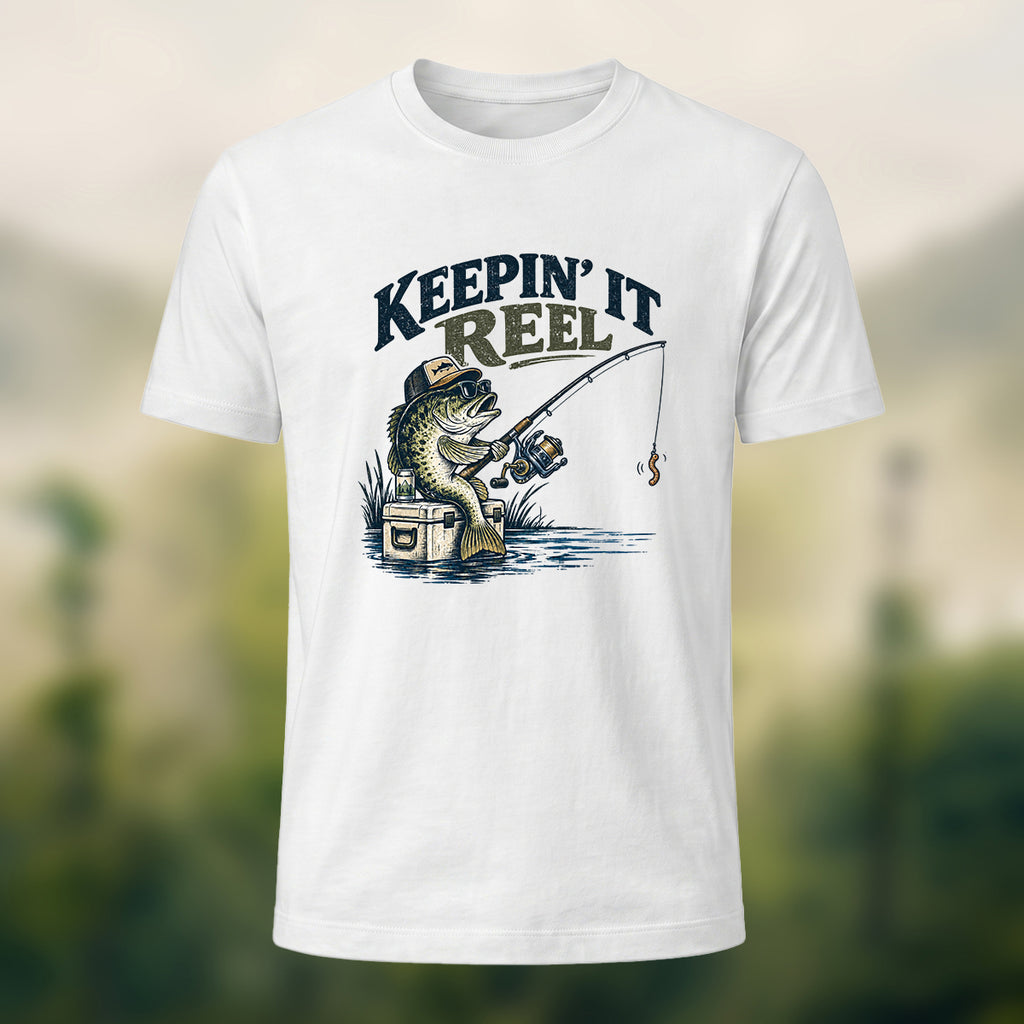 Classic Angler Print Combed Cotton T-Shirt White